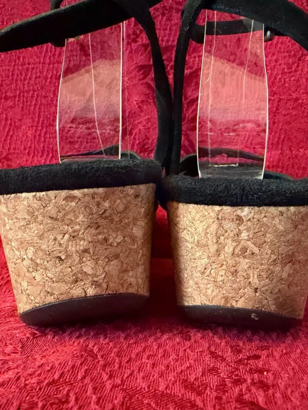 Ugg Uma Platform Black Suede Wedge Sandal Sz 10
